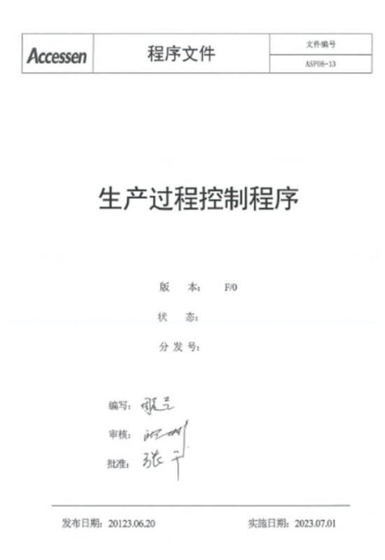 生产过程控制程序